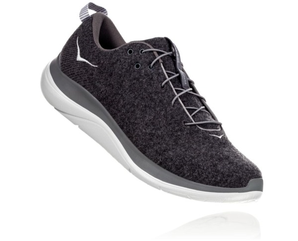 Hoka One One Hupana Flow Wool Mens UK - Grey Road Running Shoes - EFGWZ4723